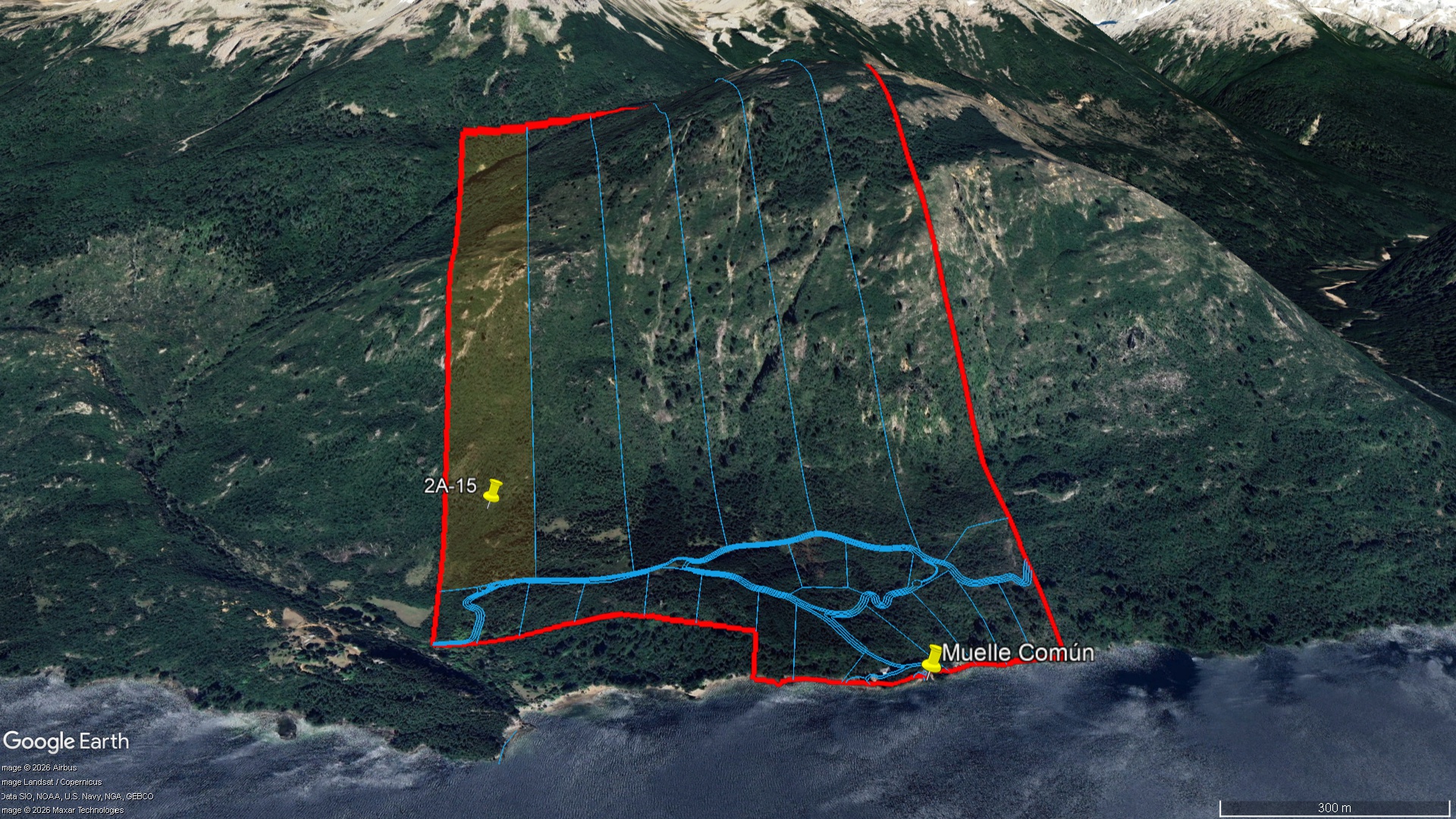 Vista satelital del loteo — Lote 2A-15 y muelle común